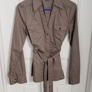 Ann Taylor Tie Waist Women's Button Down Top